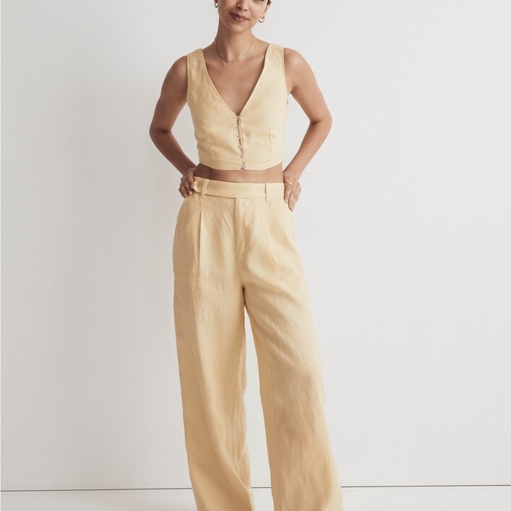 Madewell Harlow wide leg linen pants NWT